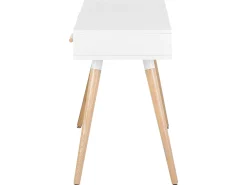 Online Beliani Scrivania FRISCO Grigio 120 cm 45 cm con Cassetti Bianco Grigio Marrone