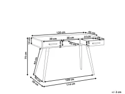 Online Beliani Scrivania FRISCO Grigio 120 cm 45 cm con Cassetti Bianco Grigio Marrone