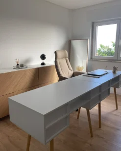 Scrivania LEVIN Bianco 110 cm 55 cm con Cassetti