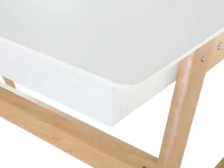 New Beliani Scrivania SHESLAY Bianco 120 cm 70 cm con Cassetti Bianco Marrone