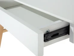 New Beliani Scrivania SHESLAY Bianco 120 cm 70 cm con Cassetti Bianco Marrone