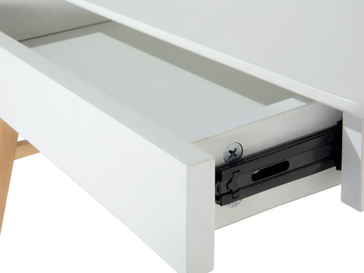 New Beliani Scrivania SHESLAY Bianco 120 cm 70 cm con Cassetti Bianco Marrone