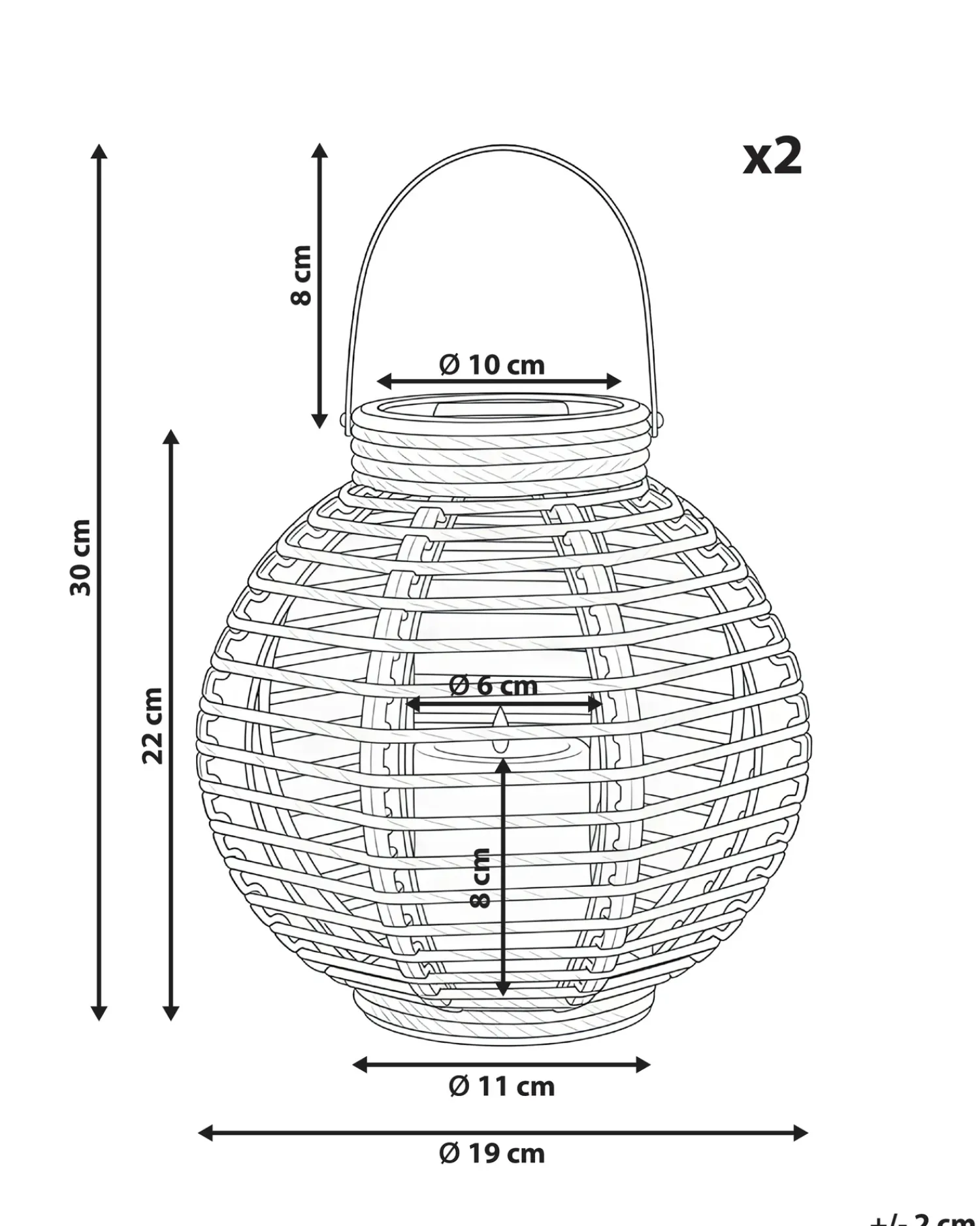 Clearance Beliani SEBU 30 cm Naturale
