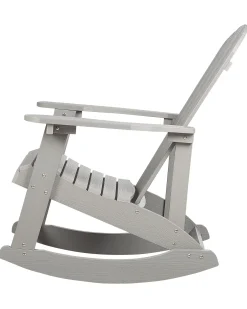Clearance Beliani Sedia a dondolo da giardino ADIRONDACK chiaro Grigio