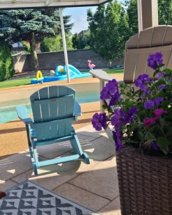 Clearance Beliani Sedia a dondolo da giardino ADIRONDACK chiaro Grigio
