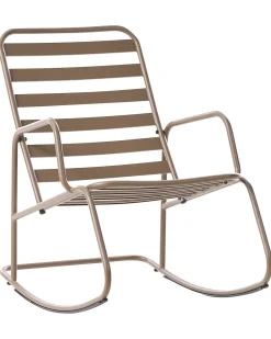 Best Beliani Sedia a dondolo da giardino TURI Metallo Tortora Beige