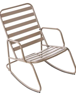 Best Beliani Sedia a dondolo da giardino TURI Metallo Tortora Beige