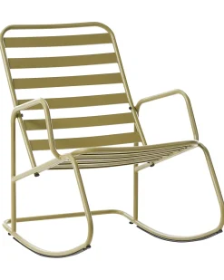 Discount Beliani Sedia a dondolo da giardino TURI Metallo oliva Verde