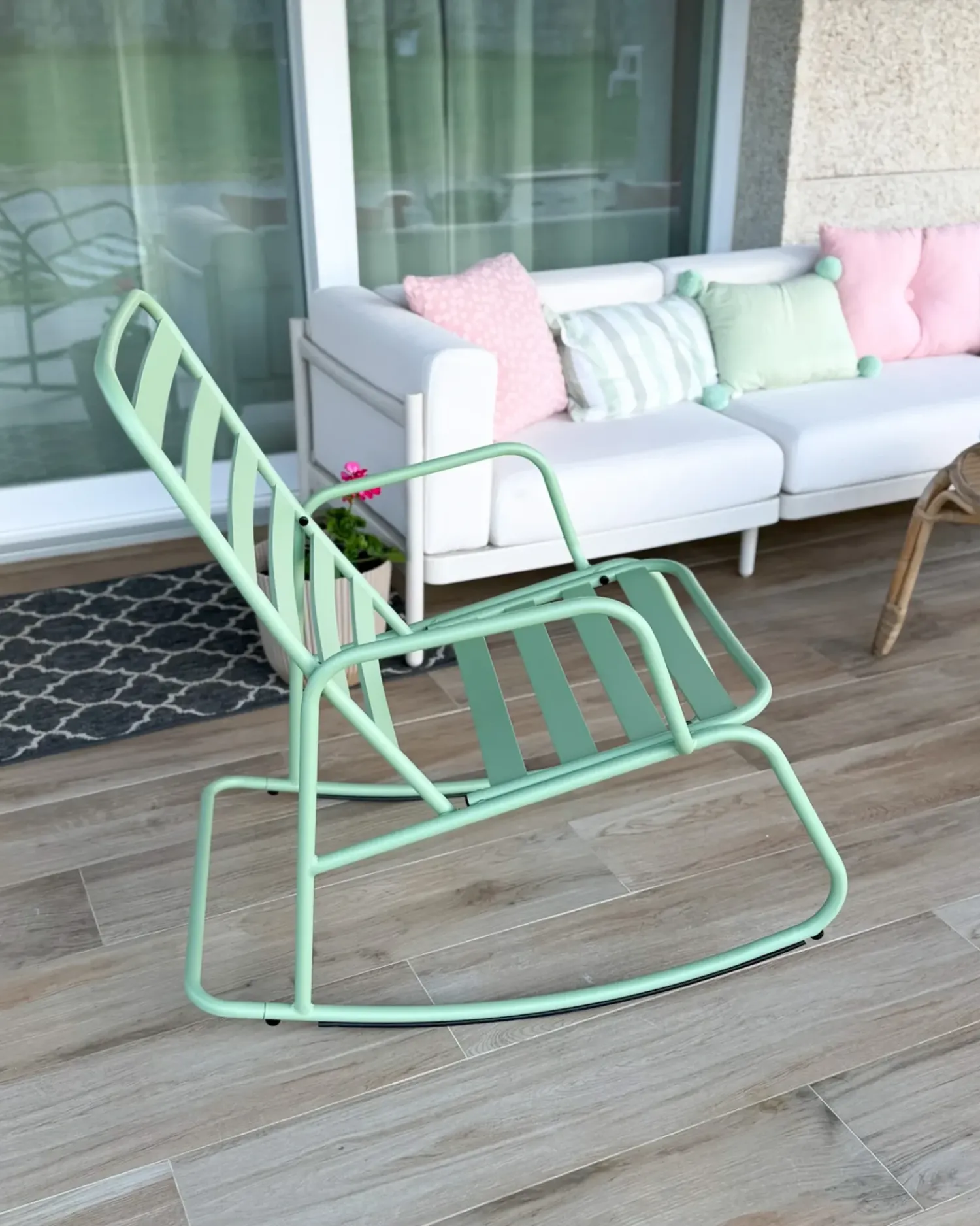Best Beliani Sedia a dondolo da giardino TURI Metallo Verde