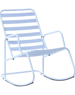 Online Beliani Sedia a dondolo da giardino TURI Metallo Azzurro Blu