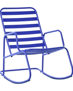 Outlet Beliani Sedia a dondolo da giardino TURI Metallo Blu