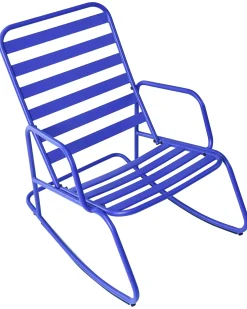 Outlet Beliani Sedia a dondolo da giardino TURI Metallo Blu