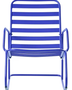 Outlet Beliani Sedia a dondolo da giardino TURI Metallo Blu