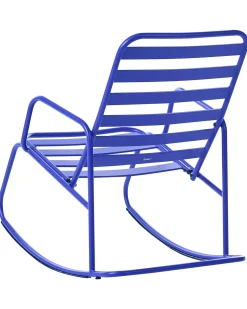 Outlet Beliani Sedia a dondolo da giardino TURI Metallo Blu