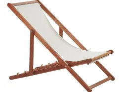 Online Beliani Sedia a sdraio pieghevole ANZIO Legno d'acacia Marrone scuro Beige Marrone