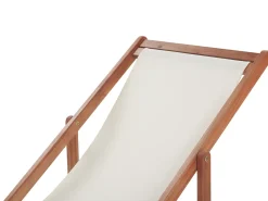 Online Beliani Sedia a sdraio pieghevole ANZIO Legno d'acacia Marrone scuro Beige Marrone