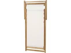 Online Beliani Sedia a sdraio pieghevole ANZIO Legno d'acacia Marrone chiaro Bianco Marrone