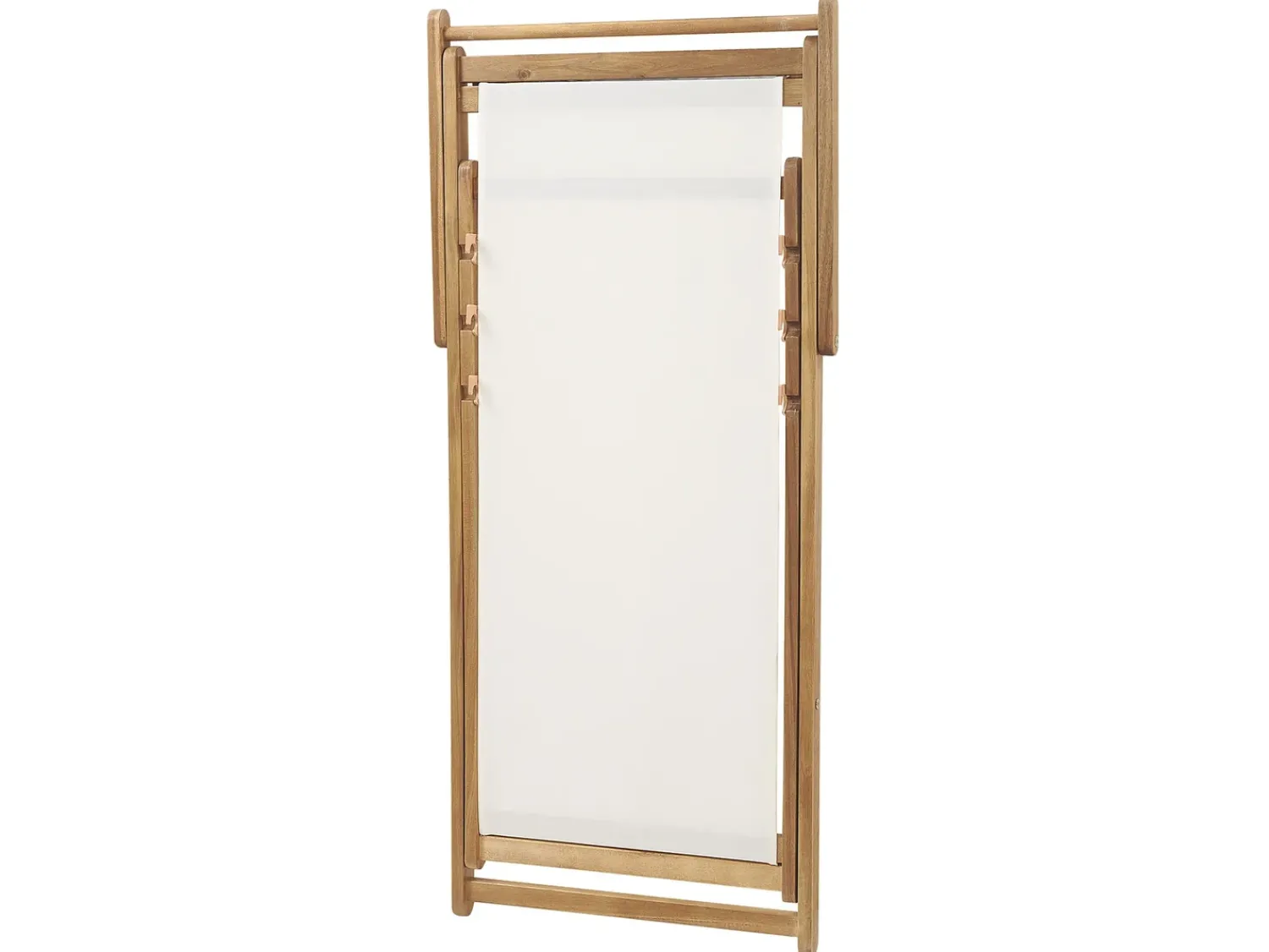 Online Beliani Sedia a sdraio pieghevole ANZIO Legno d'acacia Marrone chiaro Bianco Marrone