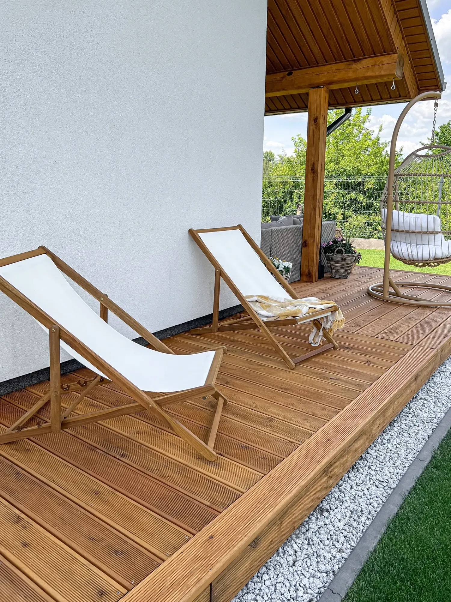 Online Beliani Sedia a sdraio pieghevole ANZIO Legno d'acacia Marrone chiaro Bianco Marrone