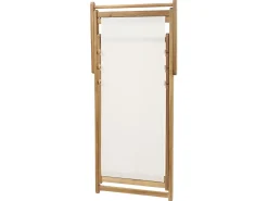 Beliani Sedia a sdraio pieghevole ANZIO con Tessuti di Ricambio Legno d'acacia Marrone chiaro Beige Marrone Multicolore