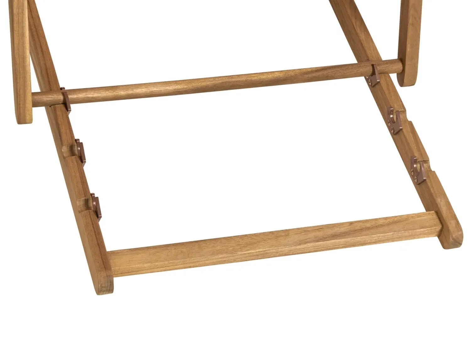 New Beliani Sedia a sdraio pieghevole ANZIO Legno d'acacia Rosso Rosso Marrone