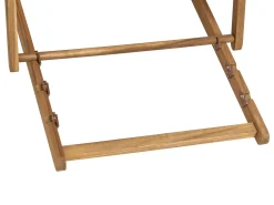Discount Beliani Sedia a sdraio pieghevole ANZIO Legno d'acacia Nero Marrone Nero
