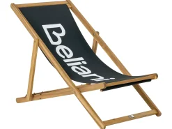 Discount Beliani Sedia a sdraio pieghevole ANZIO Legno d'acacia Nero Marrone Nero