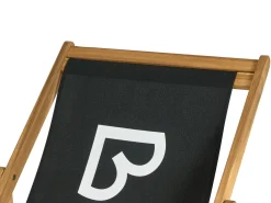 Discount Beliani Sedia a sdraio pieghevole ANZIO Legno d'acacia Nero Marrone Nero