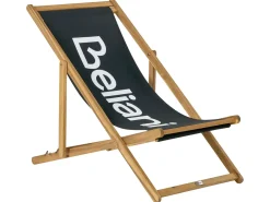 Discount Beliani Sedia a sdraio pieghevole ANZIO Legno d'acacia Nero Marrone Nero