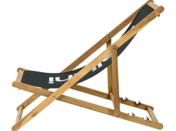 Discount Beliani Sedia a sdraio pieghevole ANZIO Legno d'acacia Nero Marrone Nero