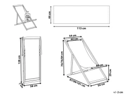 Discount Beliani Sedia a sdraio pieghevole ANZIO Legno d'acacia Nero Marrone Nero