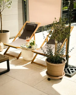 Discount Beliani Sedia a sdraio pieghevole AVELLINO Legno d'acacia Grigio Marrone Grigio