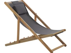 Discount Beliani Sedia a sdraio pieghevole AVELLINO Legno d'acacia Grigio Marrone Grigio