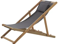 Discount Beliani Sedia a sdraio pieghevole AVELLINO Legno d'acacia Grigio Marrone Grigio