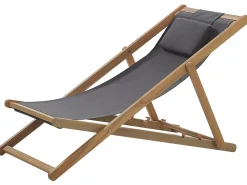 Discount Beliani Sedia a sdraio pieghevole AVELLINO Legno d'acacia Grigio Marrone Grigio
