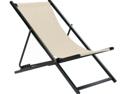 Best Beliani Sedia a sdraio pieghevole LOCRI II Metallo Beige Beige Nero