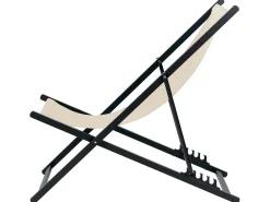 Best Beliani Sedia a sdraio pieghevole LOCRI II Metallo Beige Beige Nero