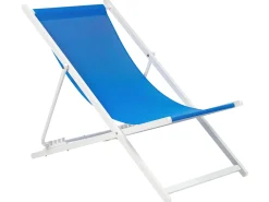 Sale Beliani Sedia a sdraio pieghevole LOCRI II Metallo Blu Bianco Blu