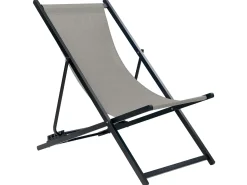 Clearance Beliani Sedia a sdraio pieghevole LOCRI II Metallo Grigio Grigio Nero