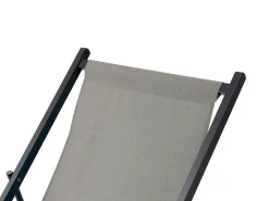Clearance Beliani Sedia a sdraio pieghevole LOCRI II Metallo Grigio Grigio Nero