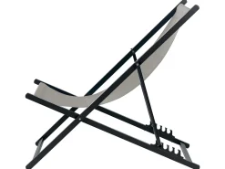 Clearance Beliani Sedia a sdraio pieghevole LOCRI II Metallo Grigio Grigio Nero
