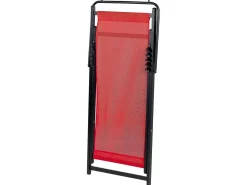 Best Beliani Sedia a sdraio pieghevole LOCRI II Metallo Rosso Rosso Nero