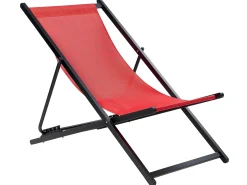 Best Beliani Sedia a sdraio pieghevole LOCRI II Metallo Rosso Rosso Nero