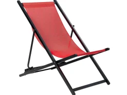 Best Beliani Sedia a sdraio pieghevole LOCRI II Metallo Rosso Rosso Nero