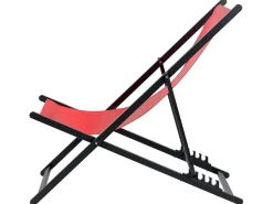 Best Beliani Sedia a sdraio pieghevole LOCRI II Metallo Rosso Rosso Nero
