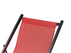 Best Beliani Sedia a sdraio pieghevole LOCRI II Metallo Rosso Rosso Nero