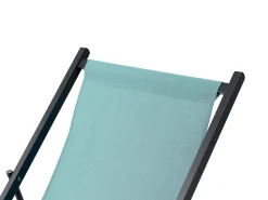 Sale Beliani Sedia a sdraio pieghevole LOCRI II Metallo Turchese Blu Nero