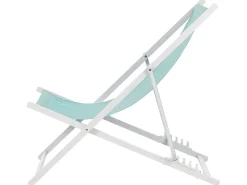 Outlet Beliani Sedia a sdraio pieghevole LOCRI II Metallo Turchese Bianco Blu