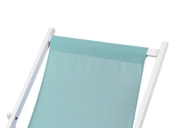 Outlet Beliani Sedia a sdraio pieghevole LOCRI II Metallo Turchese Bianco Blu