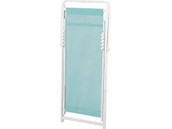 Outlet Beliani Sedia a sdraio pieghevole LOCRI II Metallo Turchese Bianco Blu